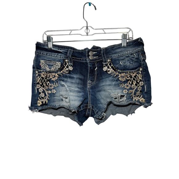 Vigoss Chelsea short embellished distressed cut off shorts womens 32 western - Picture 1 of 10